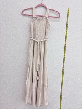 Speechless Cream Smocked Top with Ruching